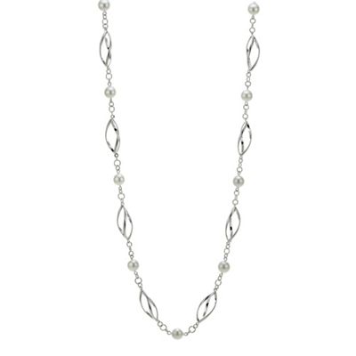 Cream pearl and twisted link rope necklace